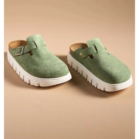 Birkenstock Boston Clogs Shoes Green Chunky Unisex Comfy Vacay 41 EU 10 US New - Picture 3 of 8